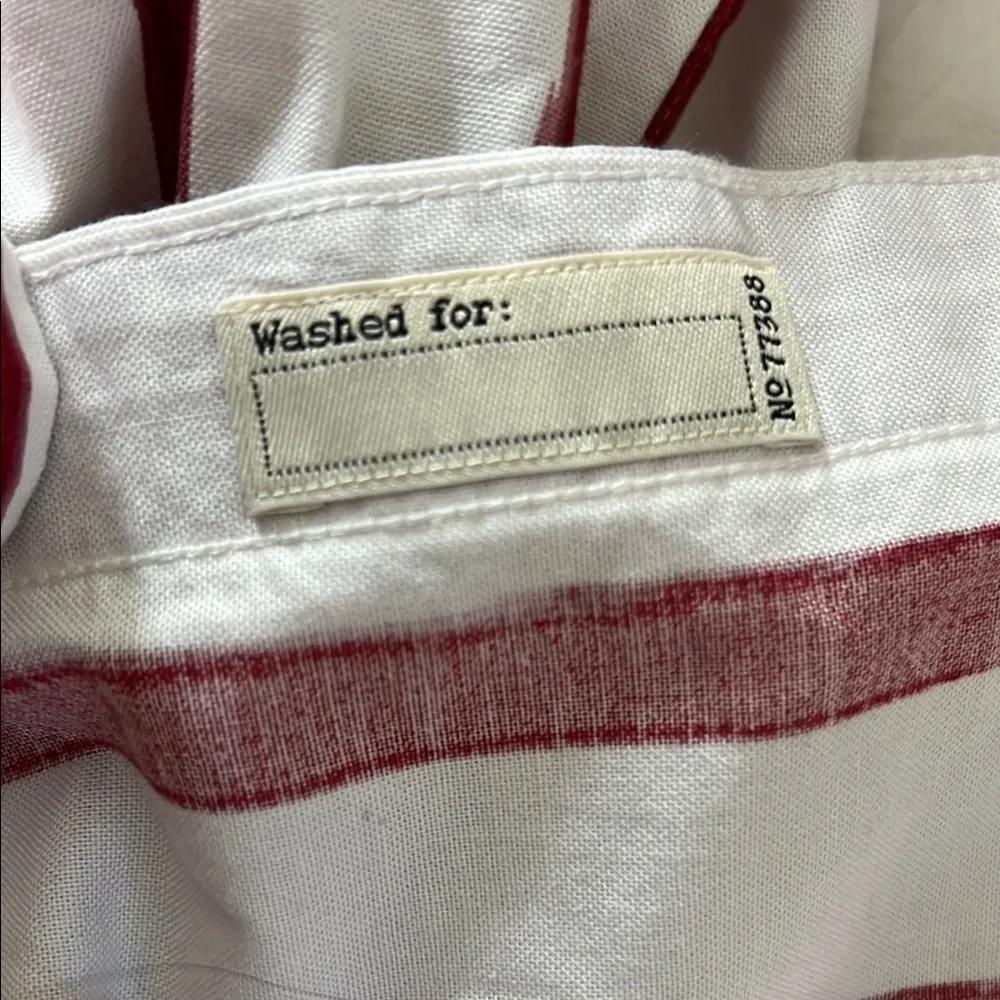 J. Crew Red & White Striped 100% Organic Cotton Casual Button Down Oxford Shirt - Picture 6 of 7